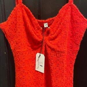 Fashion Brand Company Red Lace Septum Dress